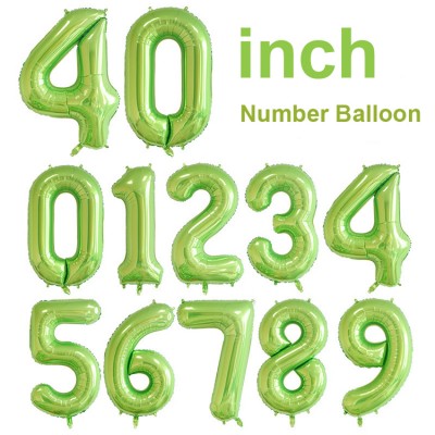 Wolesalers 16 32 40 Inch Silver Gold Color Helium Foil Numbers Balloon