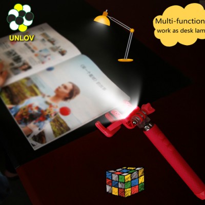 New products flash led light foldable extendable new mini cable selfie stick with selfie flash