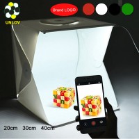 Portable 40x40cm 20*20cm 30*30cm Photography Studio Photo Box Background With 2 led lights